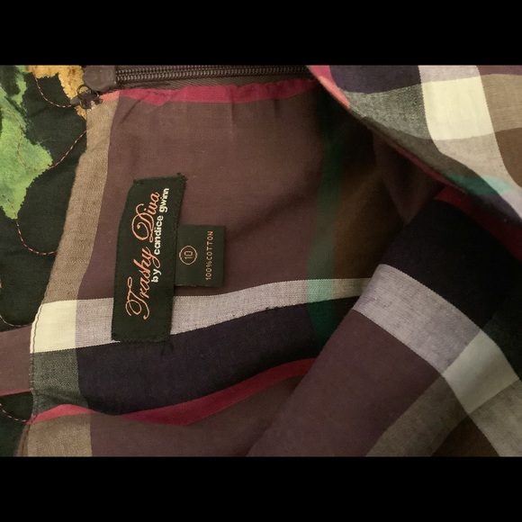 Trashy Diva brown plaid Annette dress size 10 - Picture 2 of 5